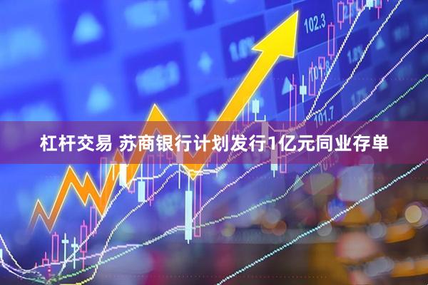 杠杆交易 苏商银行计划发行1亿元同业存单